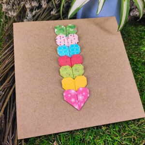 Karte mit Origami zum Valentinstag mit Umschlag
