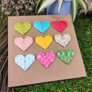 Karte mit Origami zum Valentinstag mit Umschlag