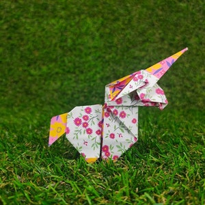 Handmade and customizable origami unicorn