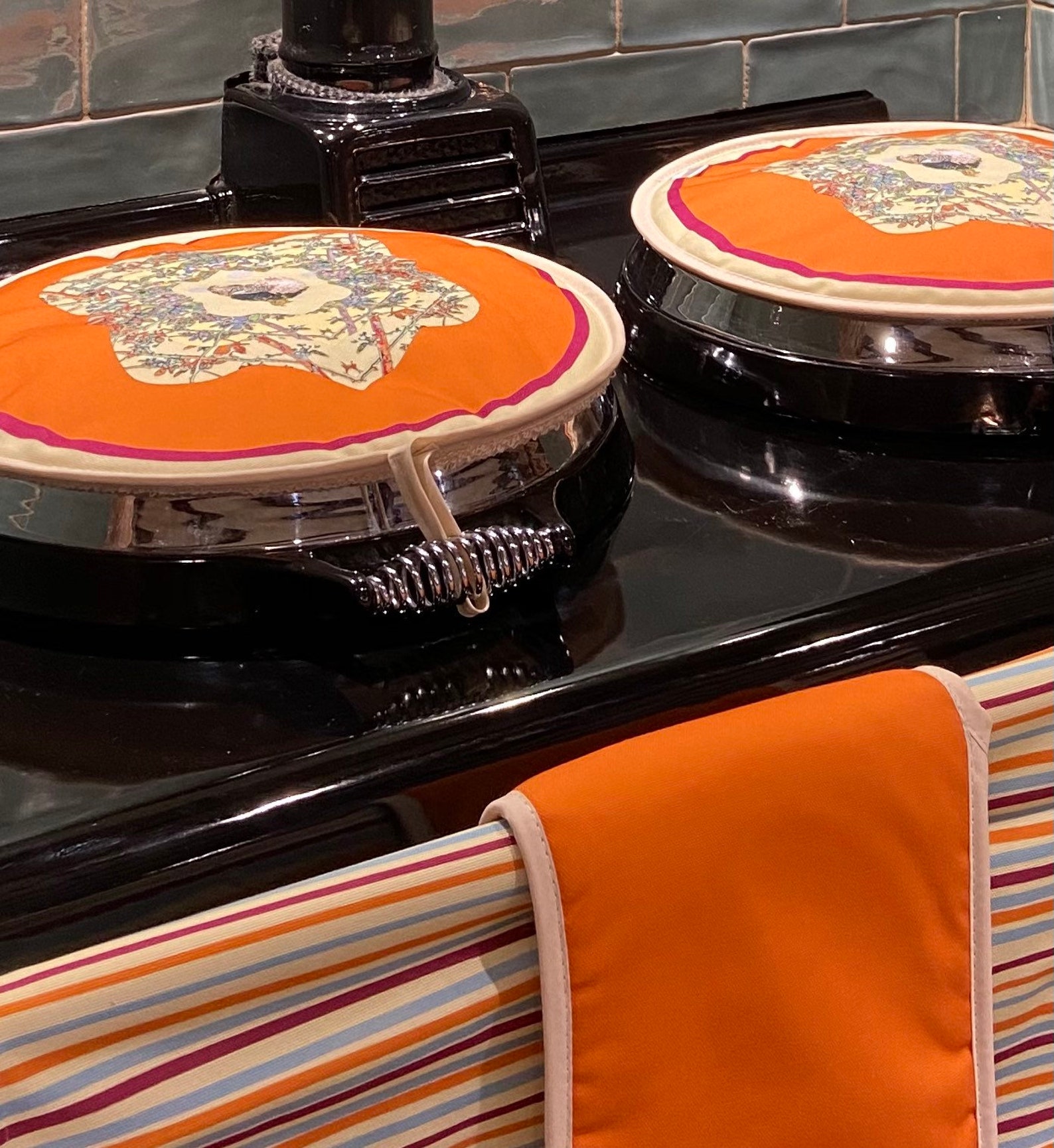 Gifts for Chefs Aga tops Pair of Orange Hob covers Etsy