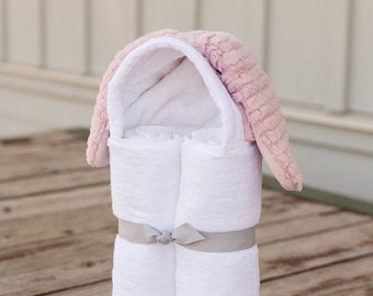 Bunny Hooded Towel-Baby Gift-Rolled Hooded Towel-Toddler Hooded Towel-Easter Hooded-Soft Bunny-Animal Hooded Towel-Soft Hooded Towel