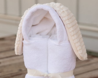 Bunny Hooded Towel-Baby Gift-Rolled Hooded Towel-Toddler Hooded Towel-Easter Hooded-Soft Bunny-Animal Hooded Towel-Soft Hooded Towel