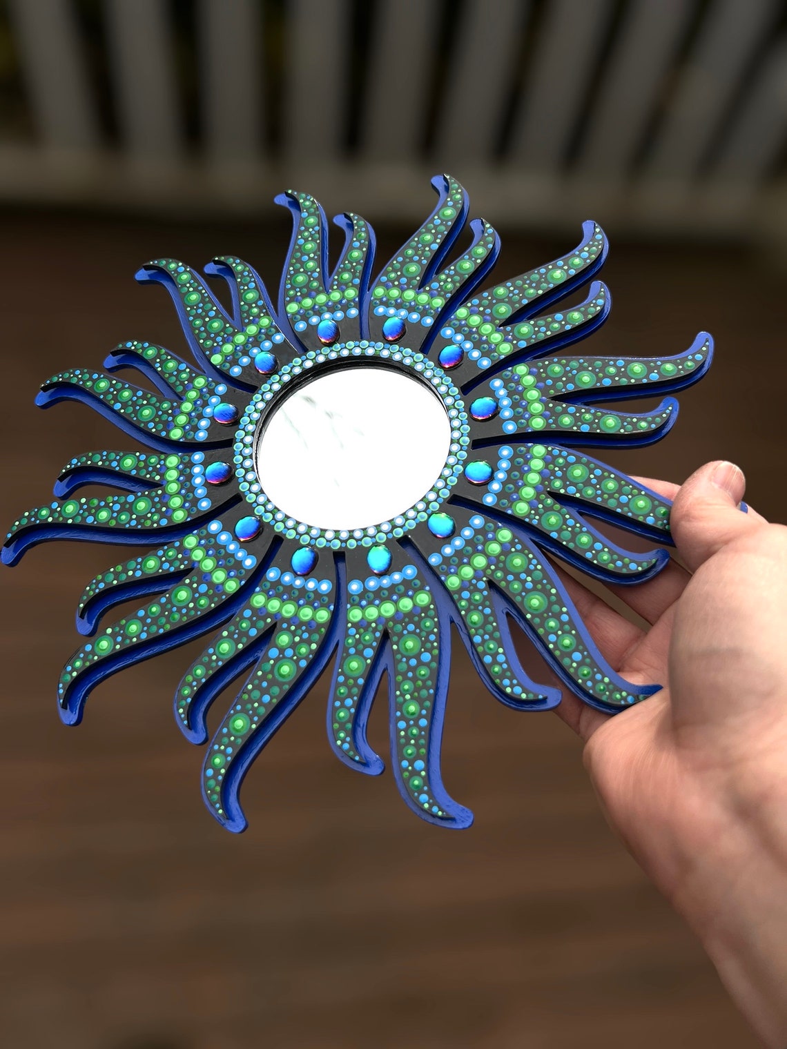 Sunburst Mandala Wall Mirror / Bohemian Mandala Wall Mirror / Unique