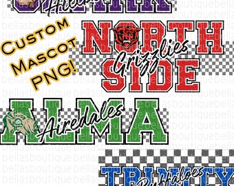 Custom School Mascot Image! T-Shirt Trucker Hat Bag Mug PNG Image - Ready to Print! DTF Sublimation Screenprint - Gift for teacher