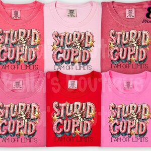 Stupid Cupid Staw Away Valentines Day Trendy T-Shirt - Womens Tee Shirt - DTF Print - Gift for Valentine - Valentines Shirt - Anti Valentine