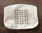 British birds print zip pouch