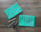 Robin print zip bag