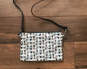 Cat print cross body bag