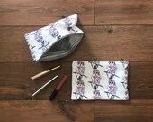 Snowy Owl print zip bag