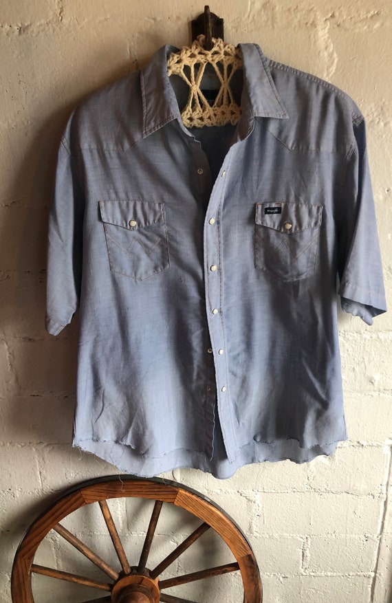 Vintage Wrangler Chambray Short Sleeve 