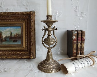 de fête de mariage Décoration de table Pour décoration de maison Style vintage Ellaucci Lot de 2 bougeoirs en métal doré de salon