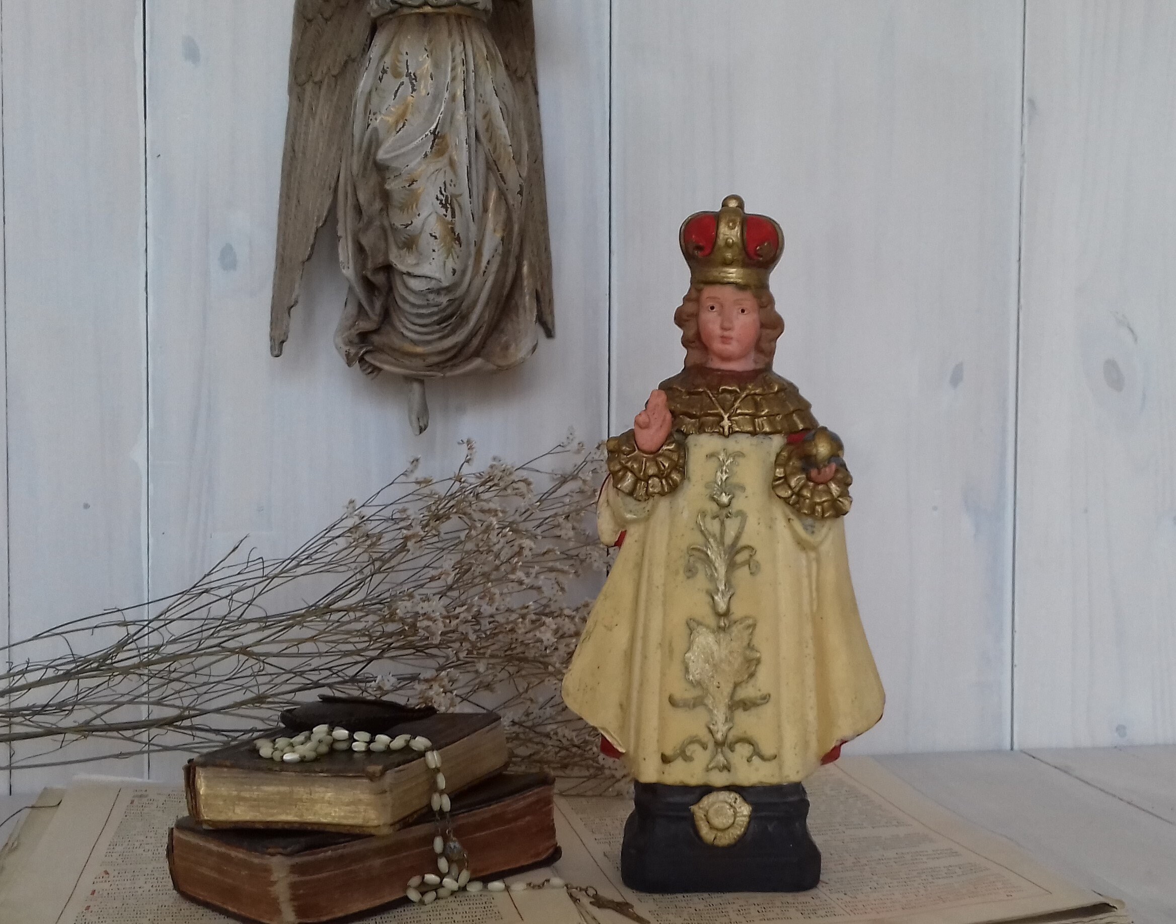 Grande Statue Polychrome de L'enfant Jésus Prague