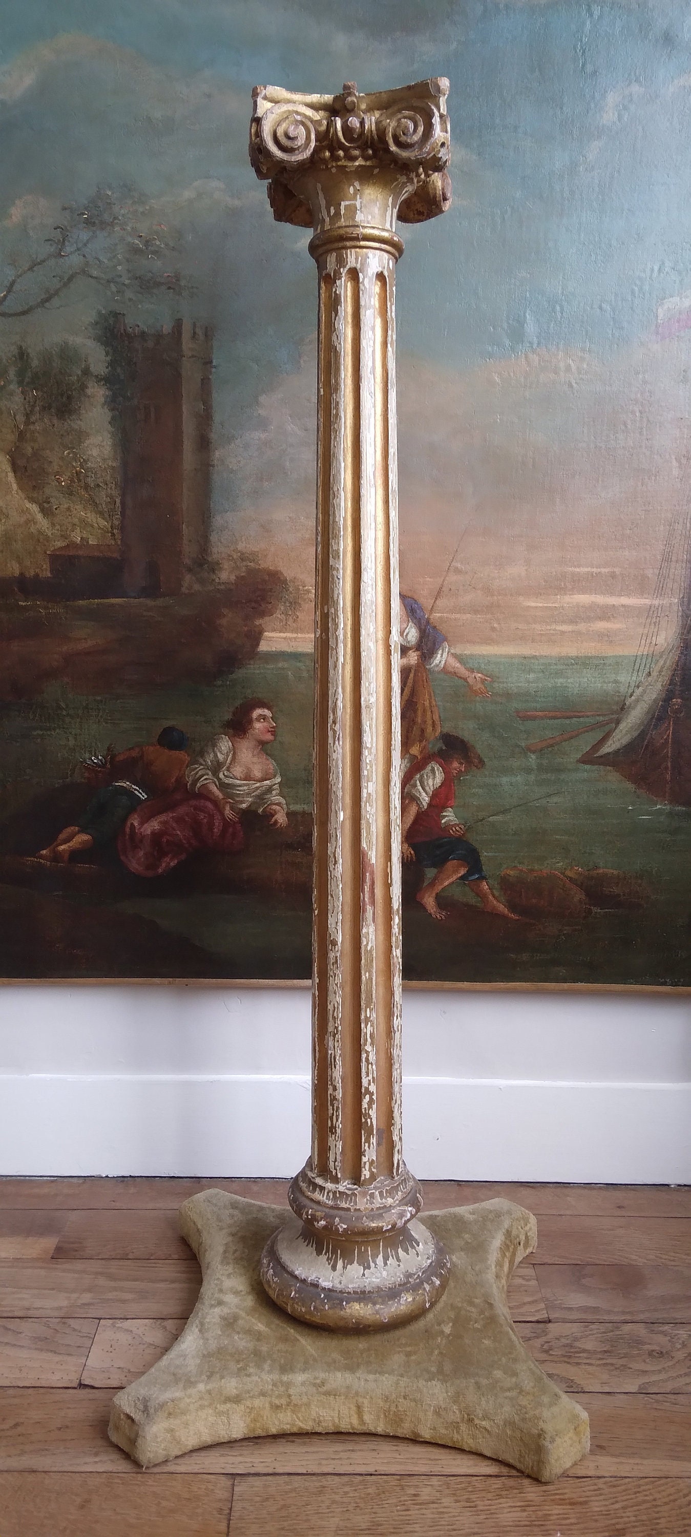 Antique colonne En Bois