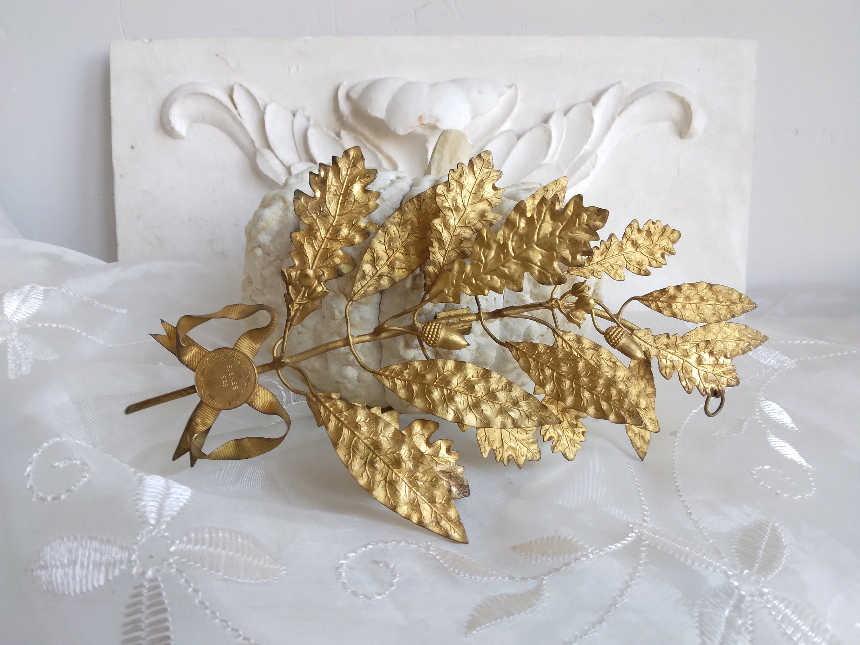 Palme de Feuilles Chêne et Laurier en Argent, Fismes, 1929