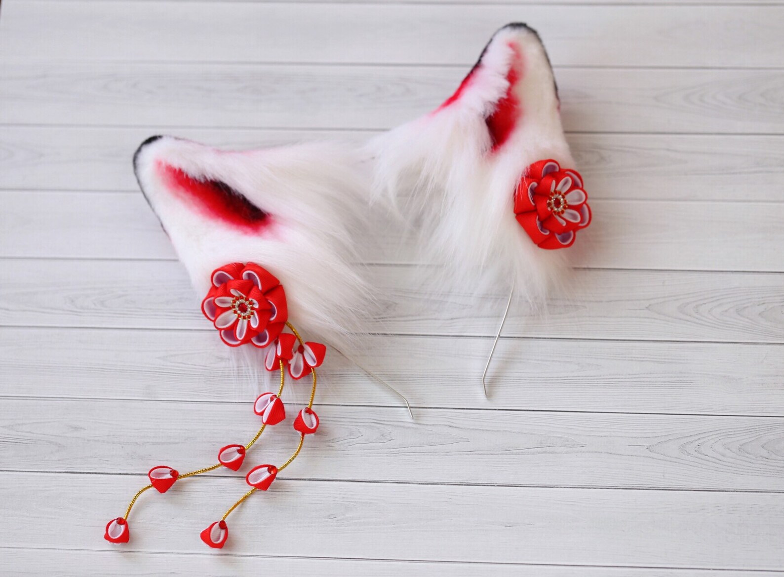 Kitsune Fox ears and tail set inari anime cosplay animal Etsy