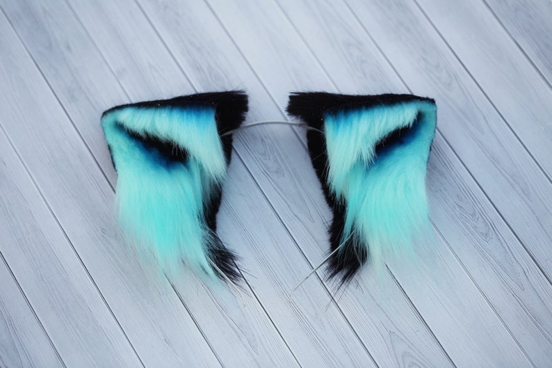 FOR ORDER Blue and black cat ears kitten play ears headband Etsy