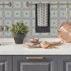 Victorian Mosaic Tile Stickers: Pastel Moroccan Kitchen Decor
