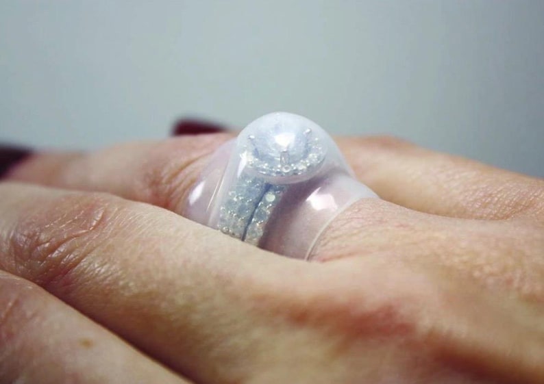 Non-Latex Wedding Ring Guard Safe Ring Cover for Sports & DIY carering protectors Clear