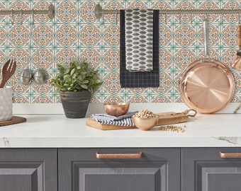Victorian Mosaic Tile Stickers: Pastel Moroccan Decor, Kitchen & Bathroom (10 Pack)