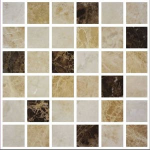 Grey Marble Mosaic Tile Stickers: Peel & Stick, Gloss Finish (Set of 10)