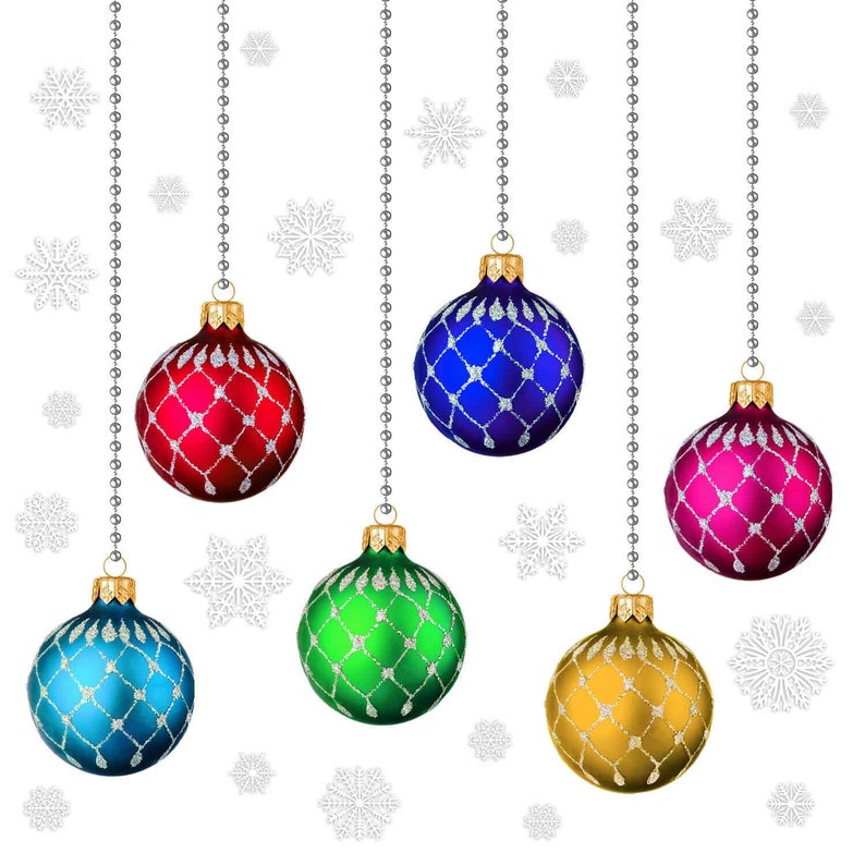 Christmas Stained Glass Bauble Snowflakes Window Stickers Etsy UK