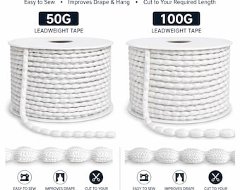 Curtain Lead Weight Tape Chain Per Metre 22g 50g 100g 200g Voile Net Weights