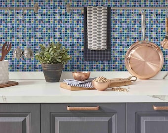 Iridescence Mosaic tile stickers transfers travertine stone KITCHEN BATHROOM peel and stick