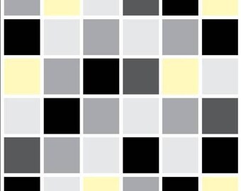 Black & Yellow Mosaic Tile Stickers – Gloss Finish (Pack of 10)