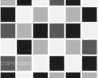 Black Mosaic Tile Stickers: Peel & Stick, Gloss Finish (Pack of 10)