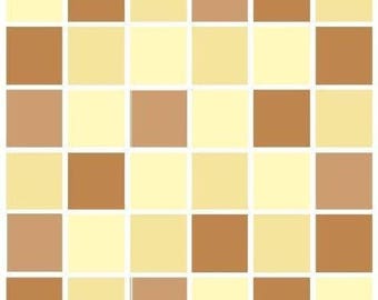 Beige Brown Mosaic Tile Stickers – Peel & Stick, Gloss Finish (Set of 10)