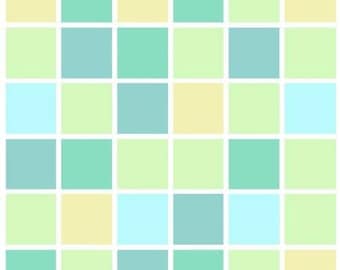 Pastel Mosaic Tile Stickers – Blue, Green, Yellow, Peel & Stick (10 Pack)