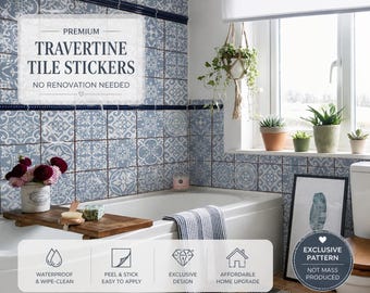 Traditional mixed tile transfers stickers wall Vintage Victorian Moroccan retro mosaic