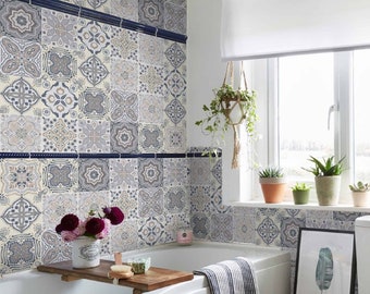 Traditional Modern Art Tile Stickers – Vintage Victorian Moroccan Mosaic Transfers