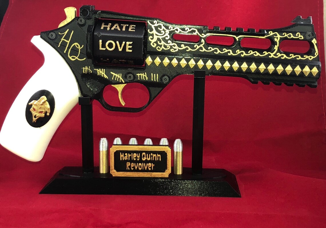 Harley Quinn Prop Gun peint w / Stand et puces ou Kit de Etsy