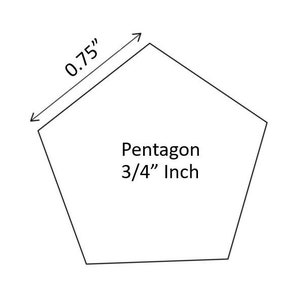 EPP 3/4" or 0.75" Inch Pentagons for Quilting on the Go. English Paper Piece - Various Size Packs - Choose