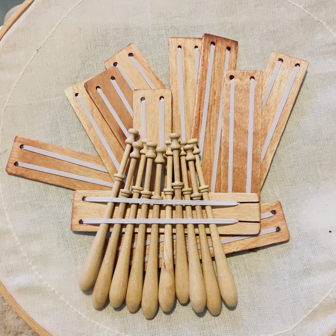 Bobbin Holder Lace Tidy Stacker Storage Maple Stained wood Etsy