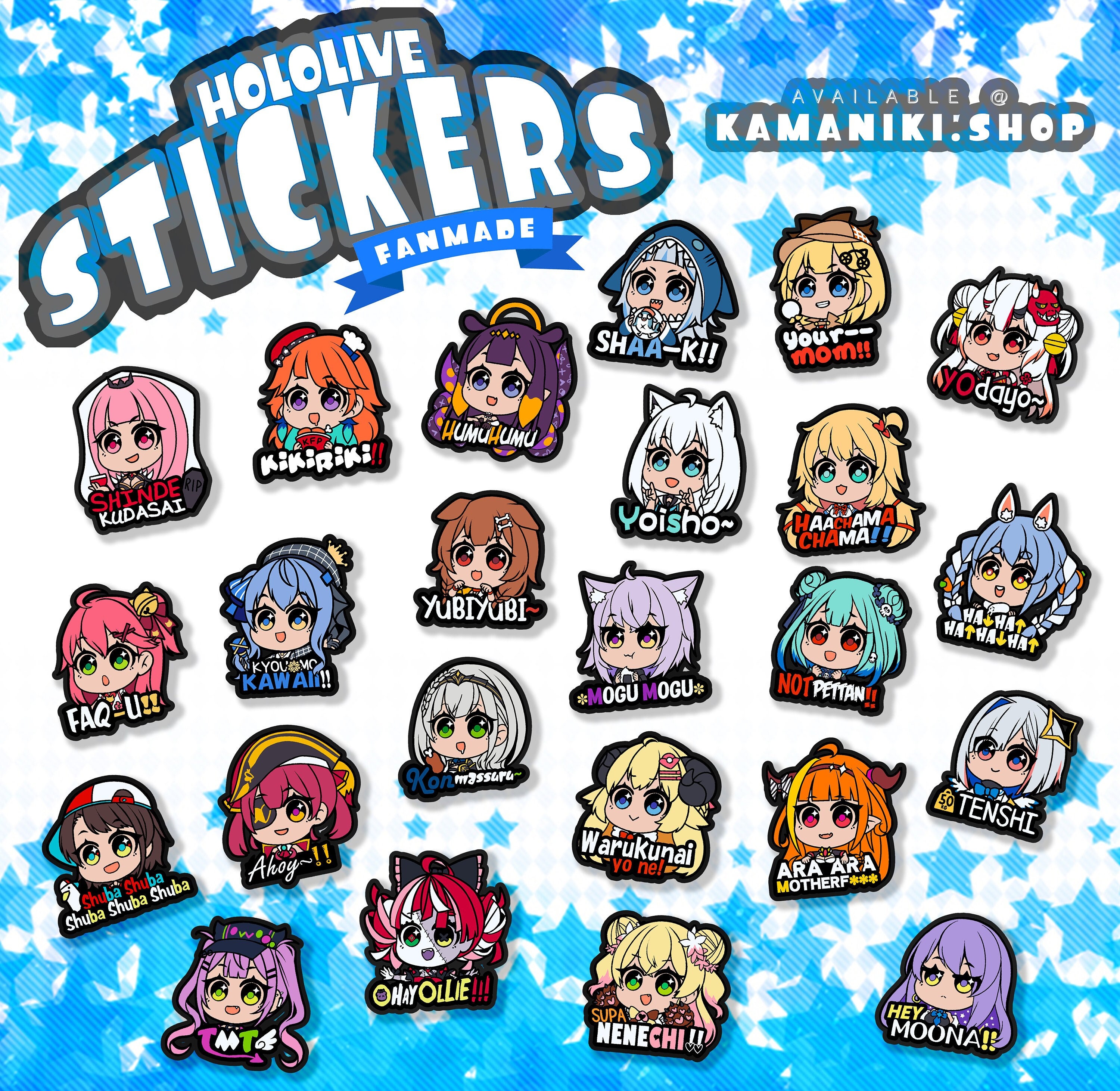 Hololive Vinyl Stickers fanmerch - Etsy