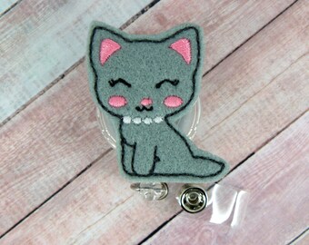 Cat Badge Reel, Nurse ID Badge Clip, Student Nurse Badge, Pediatric Badge Holder, Medical Badge Pull, Badge Buddy, MRI Safe, Hospital Badge