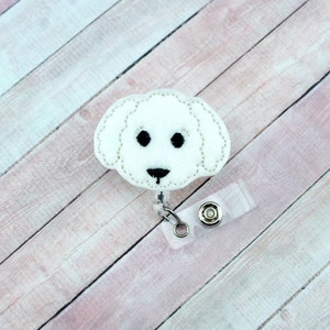 Poodle Badge Reel - Lab Badge Reel - Animal Badge Reel - Vet Badge Reel - Nurse Badge Reel- Retractable ID Badge Holder - Badge Pull