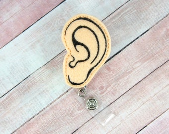 Audiologist Badge Reel - Ear Doctor Badge Reel -  Badge Reel - Badge Holder - Retractable ID Badge Holder - Badge Pull