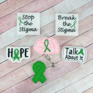 Mental Health Awareness Badge Reel - Mental Heath - Nurse Gift - Doctor Gift - Feltie Badge Reel- Retractable ID Badge Holder - Badge Pull