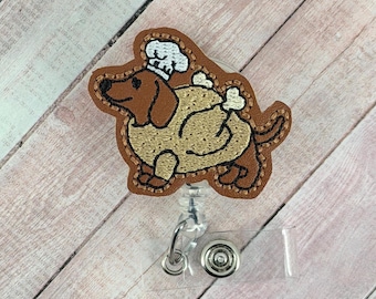 Turkey Dachshund Badge Reel, Thanksgiving Name Tag Holder, Funny Nurse ID Badge, Teacher Lanyard, Retractable Badge Clip, Badge Topper