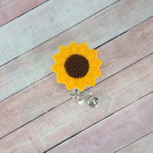 Bobine de badge tournesol - porte-badge - badge tournesol - bobine de badge - bobine de badge mignon - porte-badge rétractable - tirette de badge - clip de badge