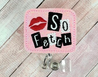 So Fetch Badge Reel, Nurse ID Badge Holder, Pink Funny Retractable ID Holder, Nurse Badge Reel, Teacher Lanyard, MRI Safe Badge Topper