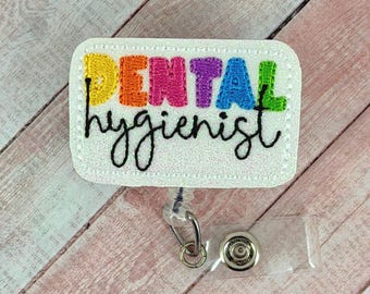 Portatarjetas de identificación para higienista dental, portatarjetas de identificación para dentista, clip para etiqueta de identificación, credencial retráctil, adorno intercambiable para credencial, regalo dental