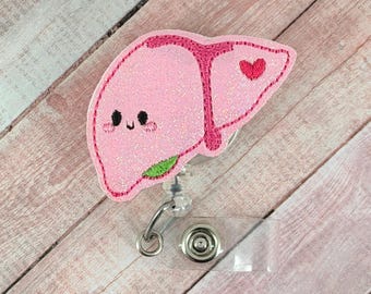 Liver Badge Reel, Hepatologist Badge Holder, Liver Nurse ID Badge, Doctor Gift, RN Badge Holder, Name Tag Holder, Interchangeable Badge Clip