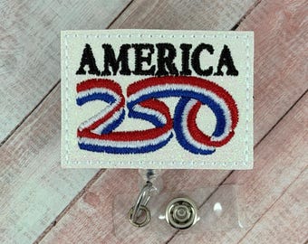 America Badge Reel, Patriotic Badge Holder, Nurse ID Badge Buddy, Retractable Badge Holder, 4th of July Badge Topper, MRI Safe Badge