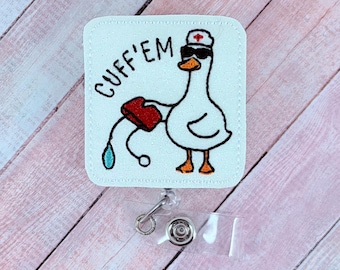 Silly Goose Nurse Badge Reel – Funny Cute Nurse Badge Holder, Retractable ID Reel, Medical Gift for Healthcare Workers