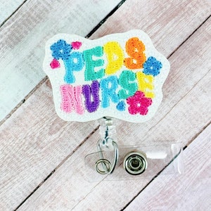 Peds Nurse Badge Reel, Pediatric Badge Reel, Peds Nurse Gift, Nursing Badge Reel, RN Badge Reel, Retractable ID Badge Pull, Badge Clip