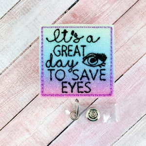 Optometry Badge, Optometrist ID Holder, Eyes Badge Reel, Retractable ID Badge Holder, Badge Pull, Optometrist Gifts, Eyeball Badge Clip